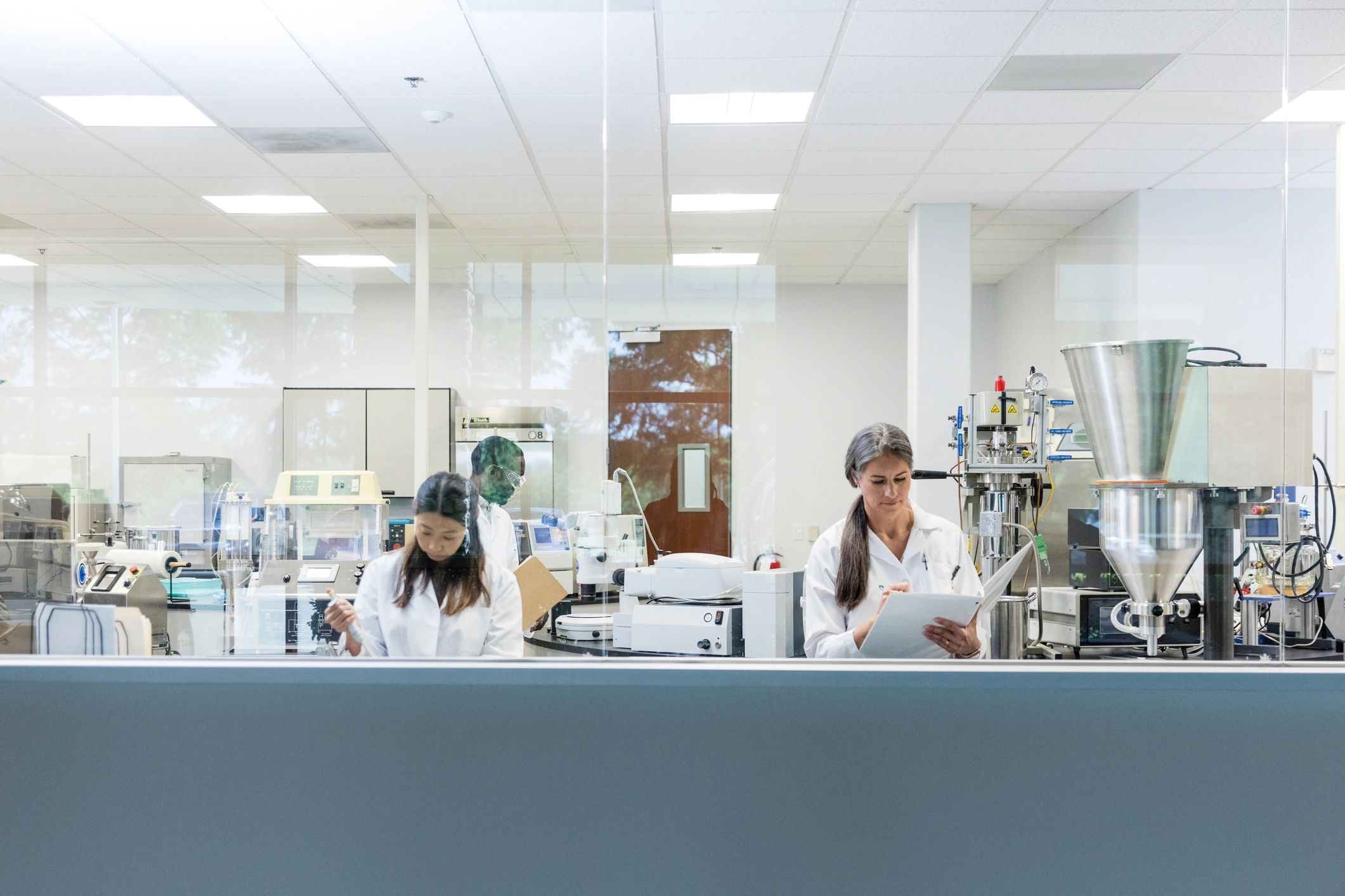 female scientists working in biotech lab