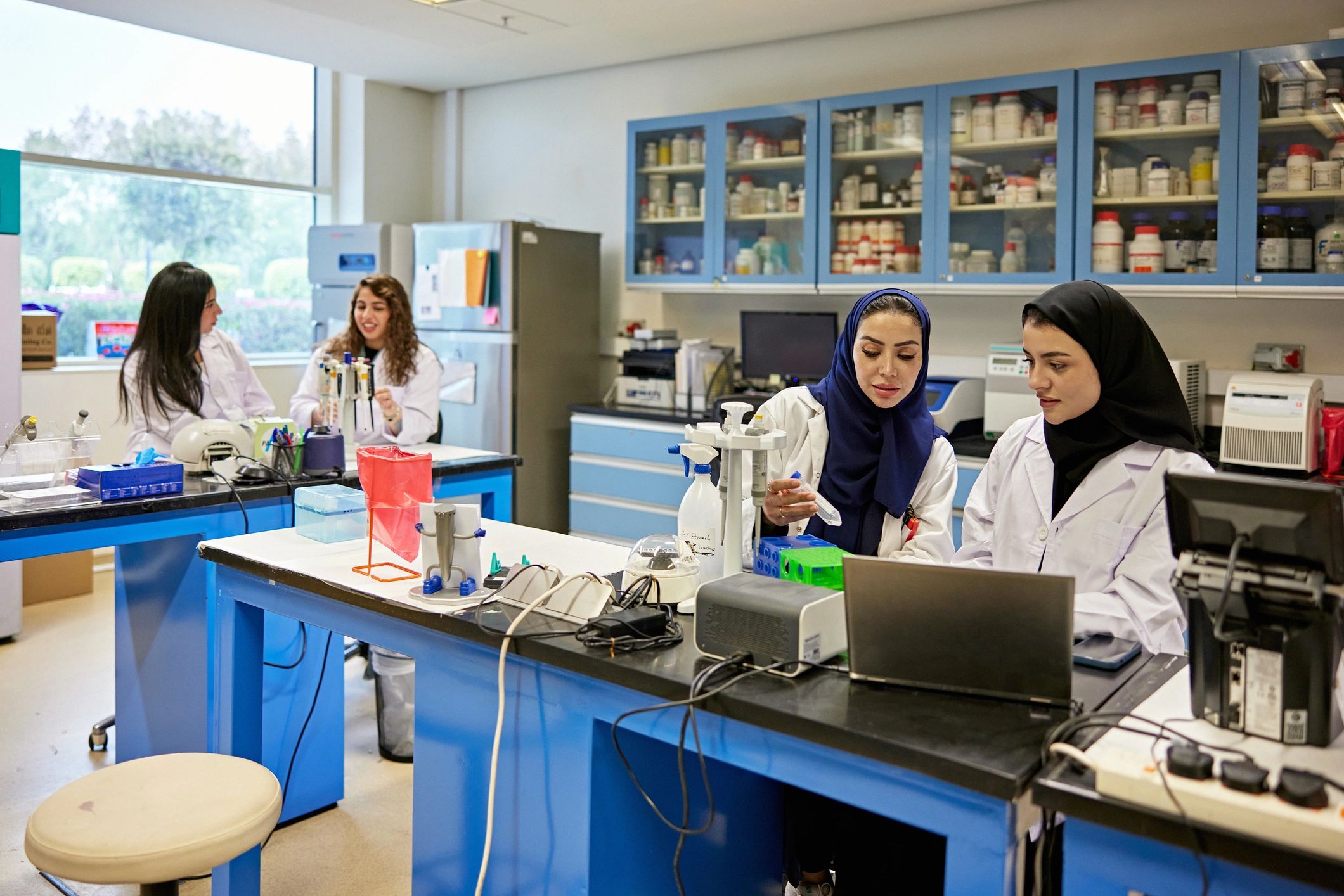spirulina algae research lab women team