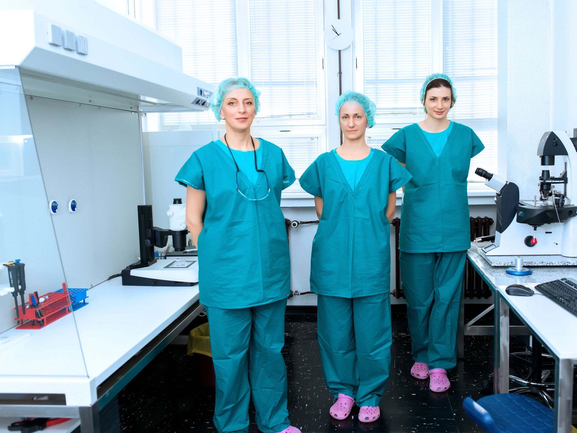 spirulina algae research lab women team
